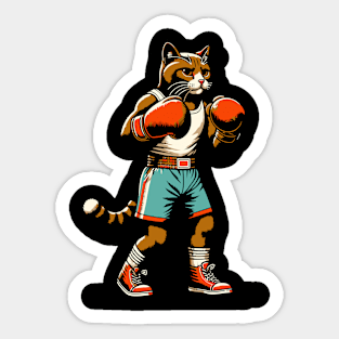 Boxing Cat Sticker